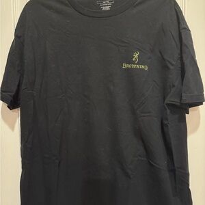 Browning Black Tee with Green Logo